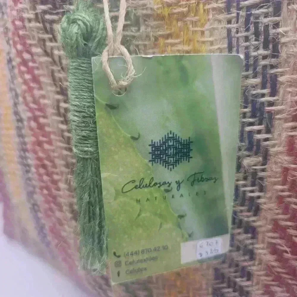Ixtle Woven Bag By Cellulose And Fibsas Naturals Mexico Medium Size Colorful New - Picture 4 of 12